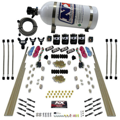 Nitrous Express 8 Cyl Dry Direct Port Dual Stage 4 Solenoids Nitrous Kit (200-600HP) w/10lb Bottle 93106-10 93106-10 Photo - Primary