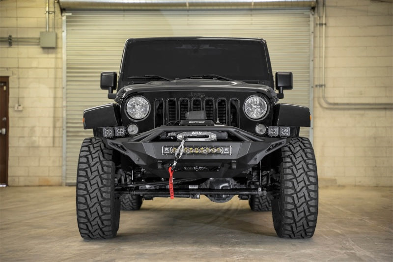 Addictive Desert Designs 07-18 Jeep Wrangler JK Stealth Fighter Front Bumper w/ Winch Mount F951232080103 F951232080103 Photo - Mounted