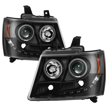 Spyder Chevy Suburban 1500 07-14 Projector Headlights LED Halo LED All Black PRO-YD-CSUB07-HL-BKV2 5085979 5085979 Photo - Primary