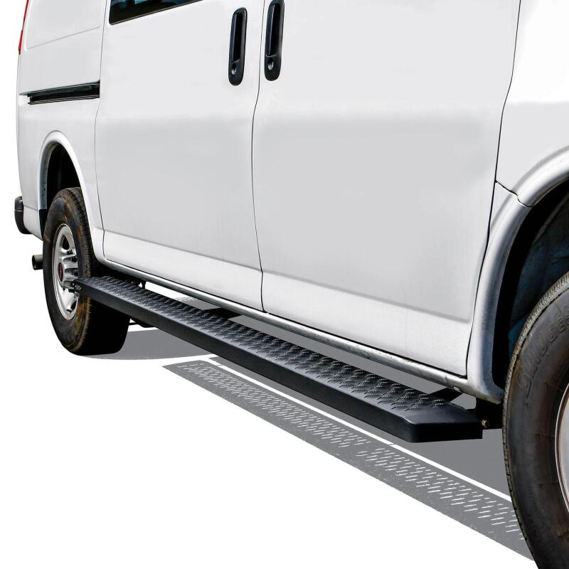 Westin Ford Transit Van 150/250/350 (46in Driver & 97in. Pass) Grate Steps Running Boards - Tex. Blk 27-81005 27-81005 Photo - Mounted