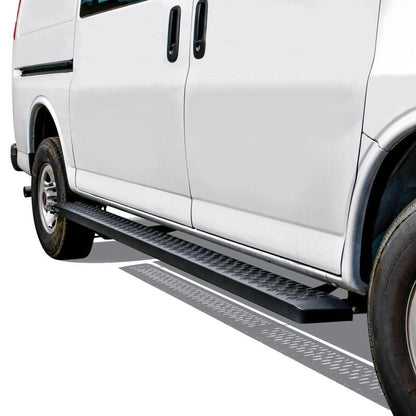 Westin Ford Transit Van 150/250/350 (46in Driver & 97in. Pass) Grate Steps Running Boards - Tex. Blk 27-81005 27-81005 Photo - Mounted