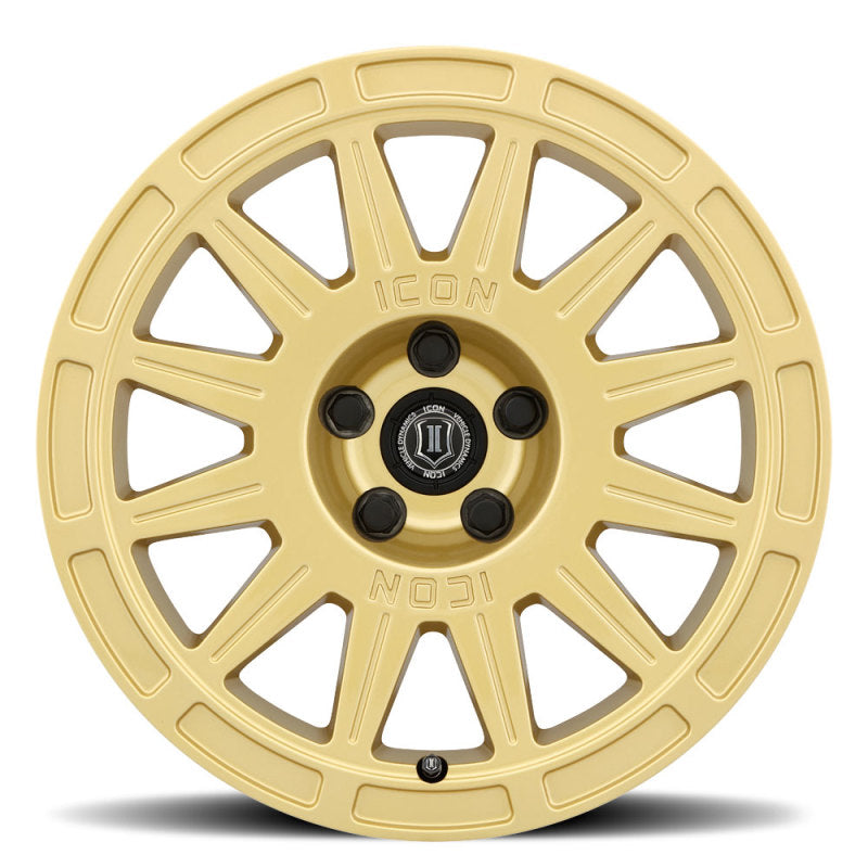 ICON Ricochet 15x7 5x100 15mm Offset 4.6in BS 56.1mm Bore Gloss Gold Wheel 7015705046GG 7015705046GG Photo - Close Up