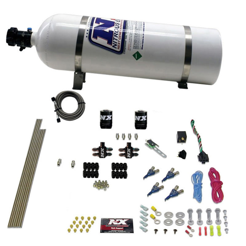 Nitrous Express 4 Cyl Gas Nitrous Kit (100-250HP) w/15lb Bottle 80004-15 80004-15 Photo - Primary