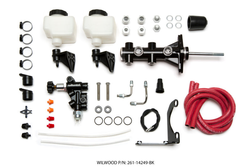 Wilwood Tandem Remote M/C Kit w L/H Brkt & Prop Valve 261-14249-BK Photo - Primary