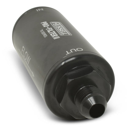 Russell Performance Profilter Fuel Filter 6.25in Long 10 Micron -6AN Inlet -10AN Outlet - Black 750601 750601 360 Degree Image Set