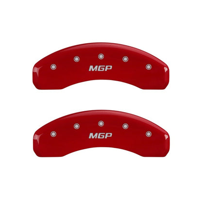 MGP Rear set 2 Caliper Covers Engraved Rear MGP Red finish silver ch 25049RMGPRD 25049RMGPRD Photo - Primary