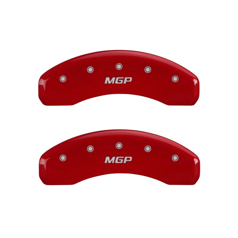 MGP Rear set 2 Caliper Covers Engraved Rear MGP Red finish silver ch 25049RMGPRD 25049RMGPRD Photo - Primary