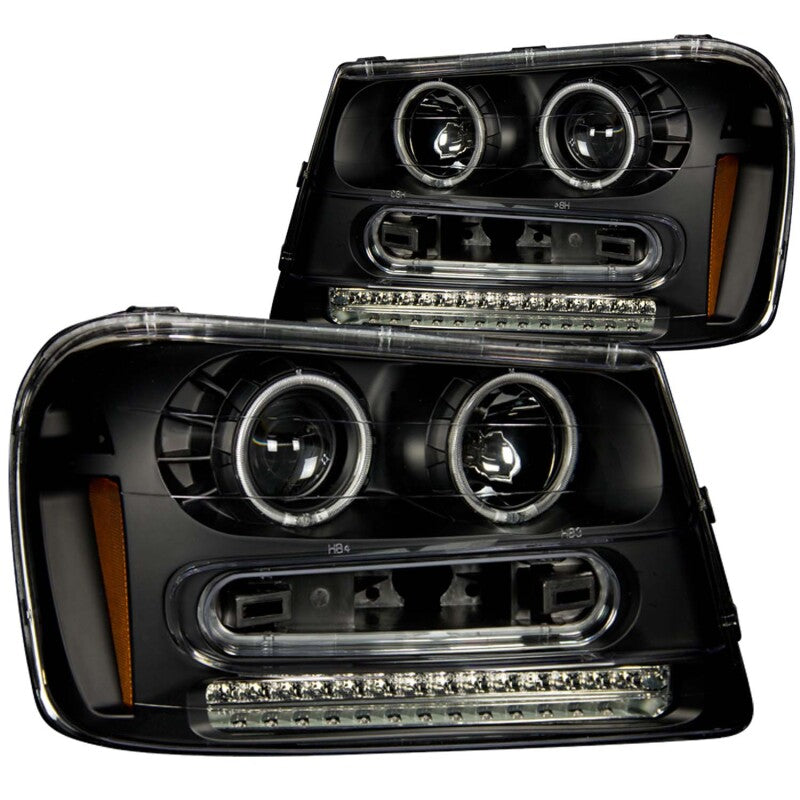 Anzo 2002-2009 Chevrolet Trailblazer Projector Headlights w/ Halo Black 111127 Photo - Primary