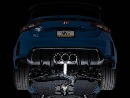 AWE Tuning 2023 Honda Civic Type R FL5 Track Edition Exhaust w/ Triple Chrome Silver Tips 3020-52287 3020-52287 Photo - Mounted