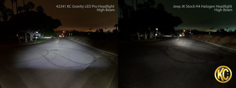 KC HiLiTES 07-18 Jeep JK (Not for Rubicon/Sahara) 7in. Gravity LED Pro DOT Headlight (Pair Pack Sys) 42341 42341 Photo - lifestyle view