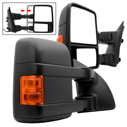 SPYDER Xtune Pair G2 Ford Superduty 99-07 Heated Amber Signal Telescoping Mirrors MIR-FDSD99S-G2-PW-AM-SET 9935459 9935459 Photo - Primary