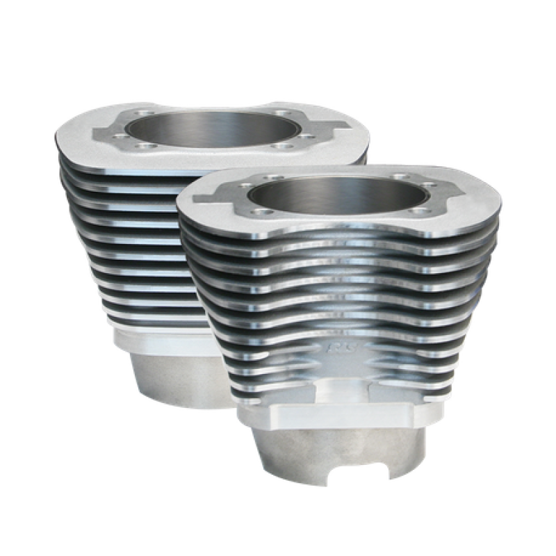 S&S Cycle 99-06 BT 11 Fin 4-1/8in Bore Cylinder Set For 124in & 124in Hot Set Up Kits - Silver 910-0234