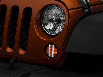 Raxiom 07-18 Jeep Wrangler JK Axial Series LED Front Turn Signals (Smoked) J119943 J119943 Photo - Close Up