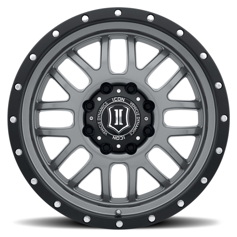 ICON Alpha 20x9 8x170 0mm Offset 5in BS 125.2mm Bore Gun Metal Wheel 1220908150GM 1220908150GM Photo - Close Up