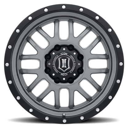 ICON Alpha 20x9 8x170 0mm Offset 5in BS 125.2mm Bore Gun Metal Wheel 1220908150GM 1220908150GM Photo - Close Up