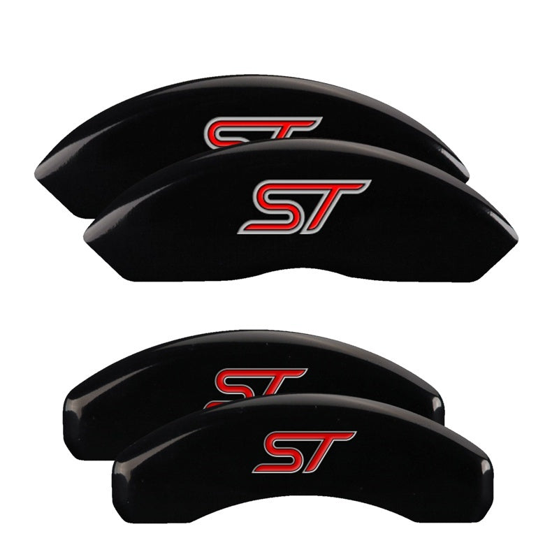 MGP 4 Caliper Covers Engraved Front & Rear No bolts/ST Black finish silver ch 10119SST1BK 10119SST1BK Photo - Primary