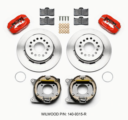 Wilwood Forged Dynalite P/S Park Brake Kit Red 12 Bolt 2.75in offset Staggered Shock 140-9315-R 140-9315-R Photo - Primary