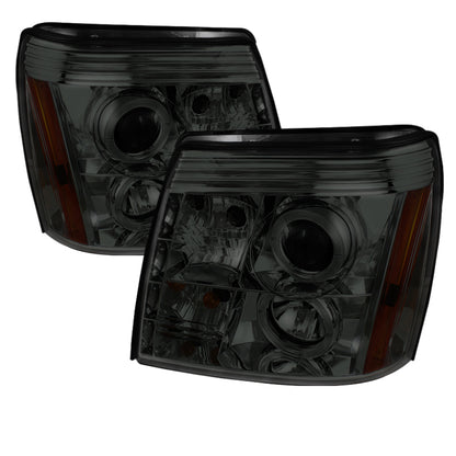Spyder Cadillac Escalade 02-06 Projector Halogen Model- LED Halo DRL Smke PRO-YD-CE02-DRL-SM 5038067 5038067 Photo - Primary