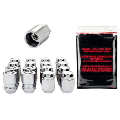 McGard 5 Lug Hex Install Kit w/Locks (Cone Seat Nut) M12X1.25 / 13/16 Hex / 1.28in. Length - Chrome 84554 84554 Photo - Primary