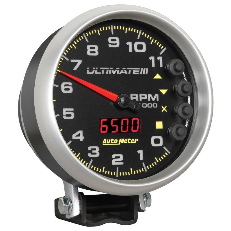 AutoMeter Gauge Tach 5in. 11K RPM Pedestal Datalogging Ultimate IIi Playback Black 6888 6888 User 5