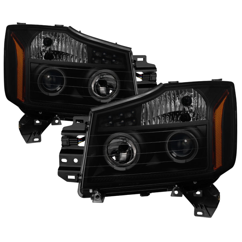 SPYDER xTune Nissan Titan 04-15 Projector Headlights - LED Halo - Black Smoked PRO-JH-NTI04-LED-BSM 5082282 5082282 Photo - Primary