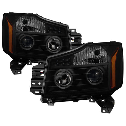SPYDER xTune Nissan Titan 04-15 Projector Headlights - LED Halo - Black Smoked PRO-JH-NTI04-LED-BSM 5082282 5082282 Photo - Primary