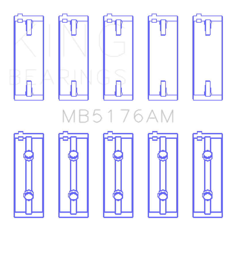 King Engine Bearings King Mitsuishi 4G93 SOHC (Size 0.5) Main Bearing Set MB5176AM0.5