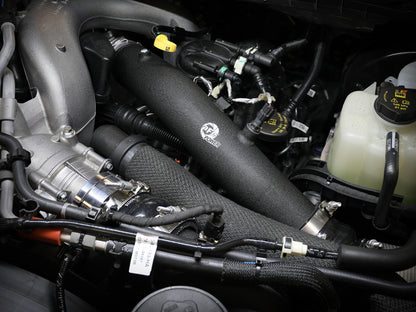 aFe 23-24 Ford F250/F350 Super Duty V8-6.7L BladeRunner 3 In. Aluminum Hot Charge Pipe- BLK 46-20688-B 46-20688-B Photo - Mounted