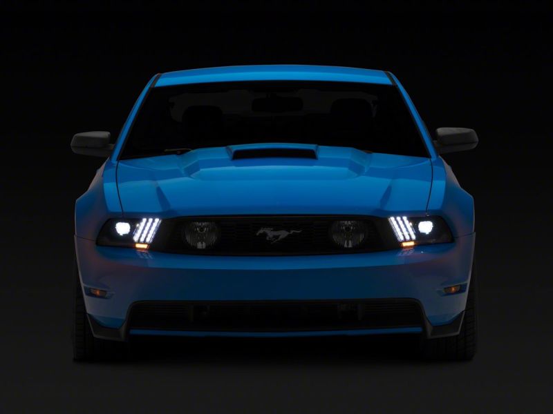 Raxiom 10-12 Ford Mustang LED Projector Headlights SEQL Turn Signals- Blk Housing (Clear Lens) 426685 426685 Photo - Close Up