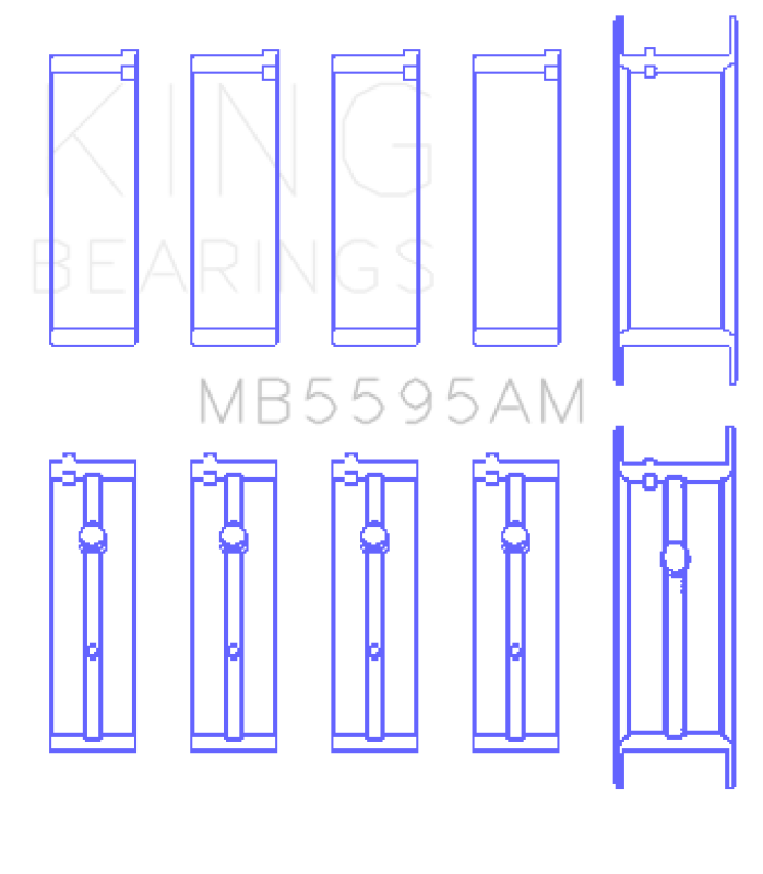 King Engine Bearings Datsun Ka-24E (Size +0.50mm) Main Bearing Set MB5595AM0.5 MB5595AM0.5 Photo - Primary