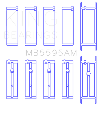 King Engine Bearings King Nissan KA-24E (Size STD) Main Bearing Set MB5595AM MB5595AM Photo - Primary