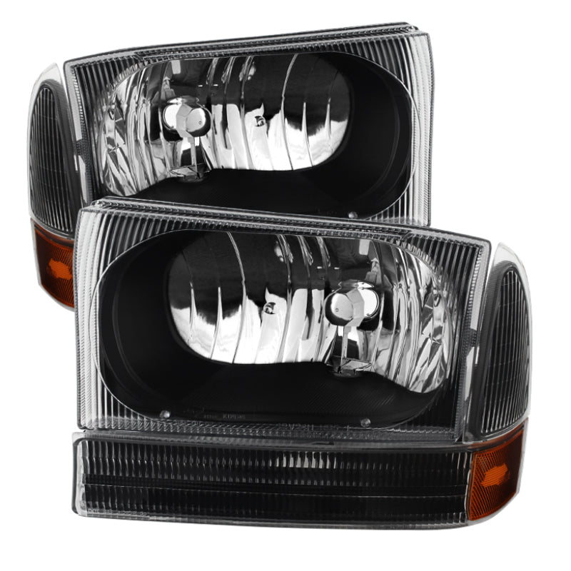 SPYDER Xtune Ford F250/350/450 Superduty 99-04 Crystal Headlights w/ Bumper Lights HD-JH-FF25099-AM-BK 9025402 9025402 Photo - Primary
