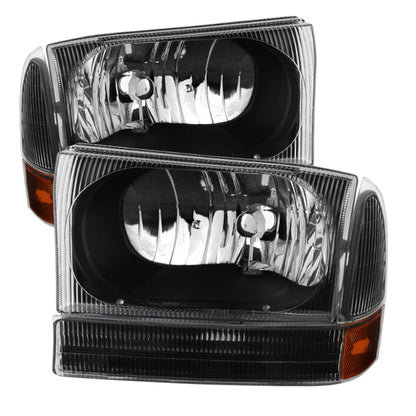 SPYDER Xtune Ford F250/350/450 Superduty 99-04 Crystal Headlights w/ Bumper Lights HD-JH-FF25099-AM-BK 9025402 9025402 Photo - Primary