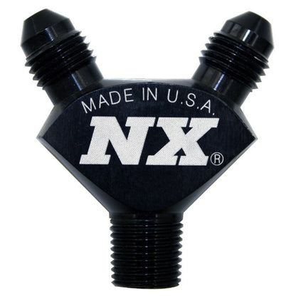 Nitrous Express 1/8NPT x 3AN x 3AN Billet Pure-Flo Y Fitting (Black) 16378 Photo - Primary