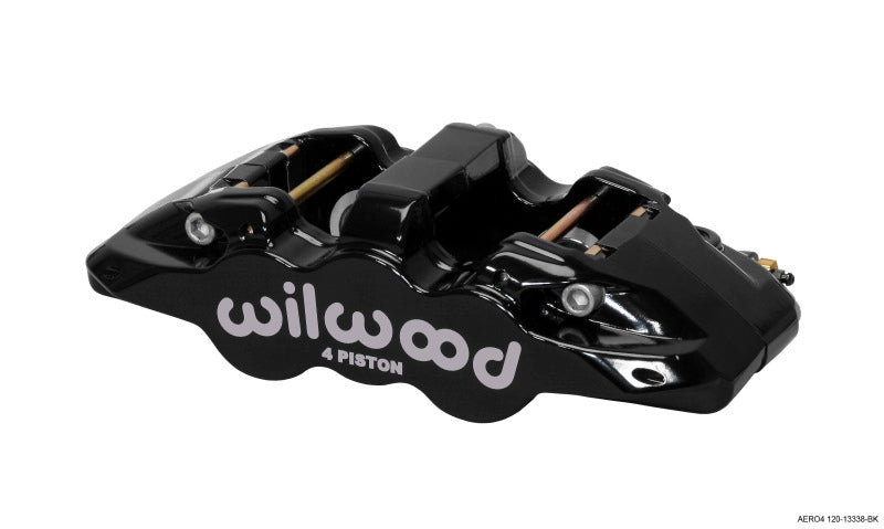 Wilwood Caliper-Aero4 - Black 1.12/1.12in Pistons 1.10in Disc 120-13338-BK 120-13338-BK Photo - Primary