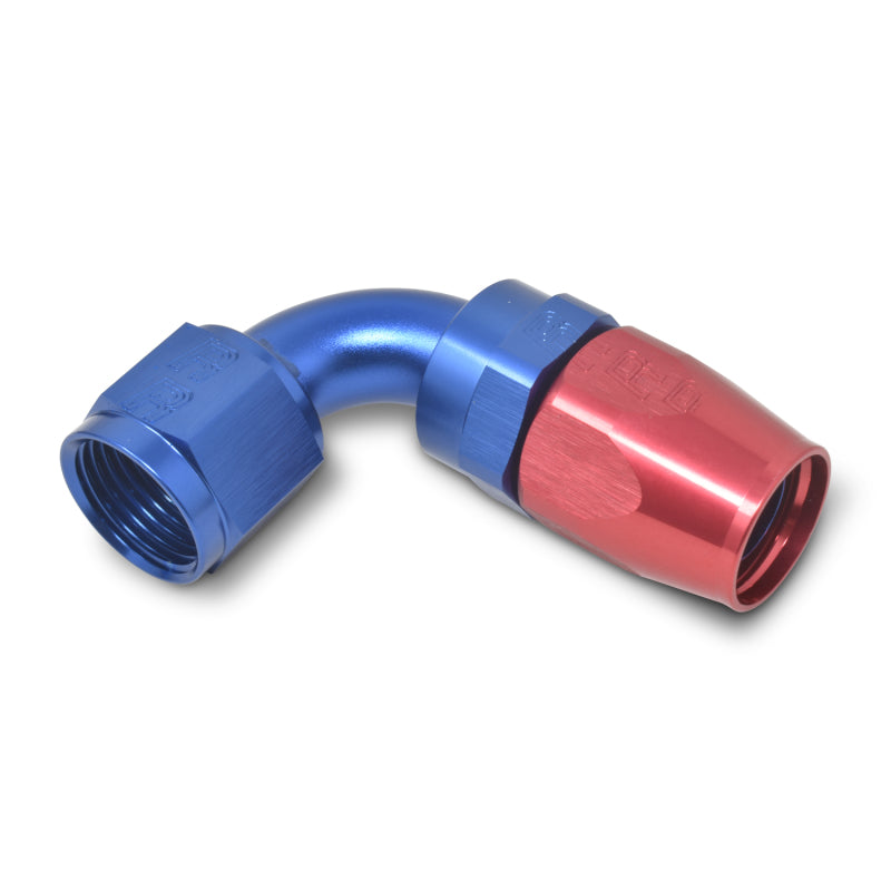 Russell Full Flow 90° Swivel Style Hose End - Red / Blue 610160 Photo - out of package