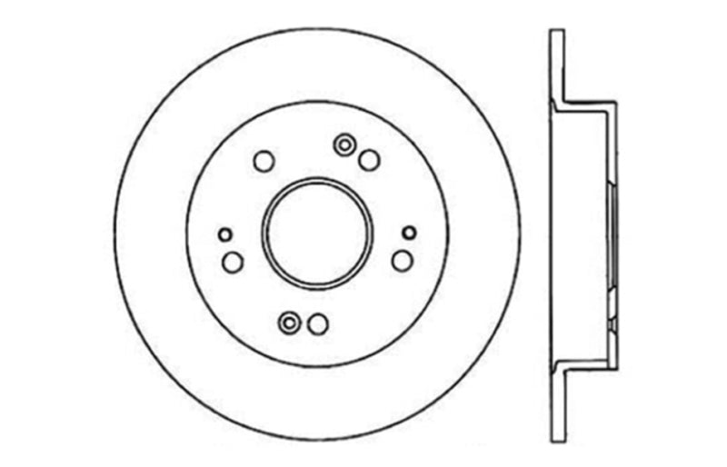 StopTech Sport Drilled/Slotted Brake Rotor; Rear Left 127.40040L Technical Drawing