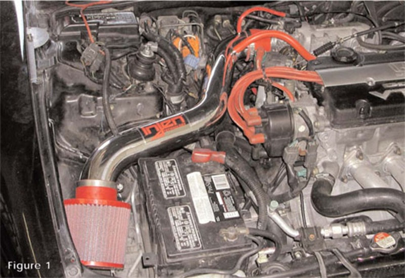 Injen 92-96 Honda Prelude/Prelude SI VTEC L4 2.2L/2.3L Black IS Short Ram Cold Air Intake IS1700BLK IS1700BLK Photo - Mounted