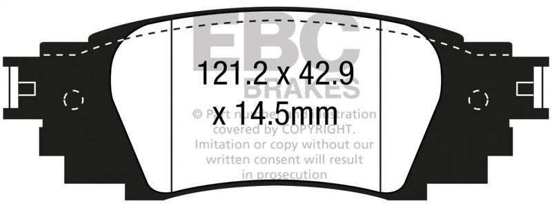 EBC 2016+ Lexus Rx350 3.5L Ultimax2 Rear Brake Pads UD1879 UD1879 Photo - Primary