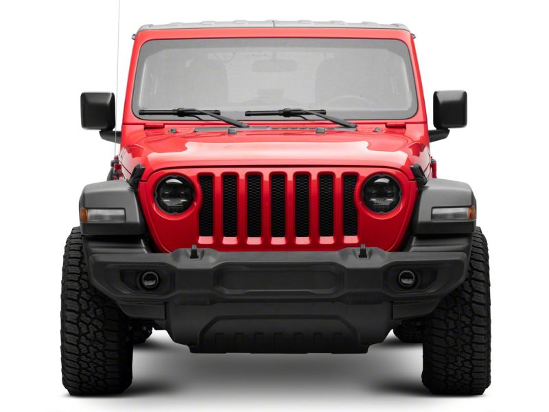 Raxiom 18-23 Jeep Wrangler JL Axial Series 9-In Angel Eye LED Headlights- Blk Housing (Clear Lens) J177416 J177416 Photo - Close Up
