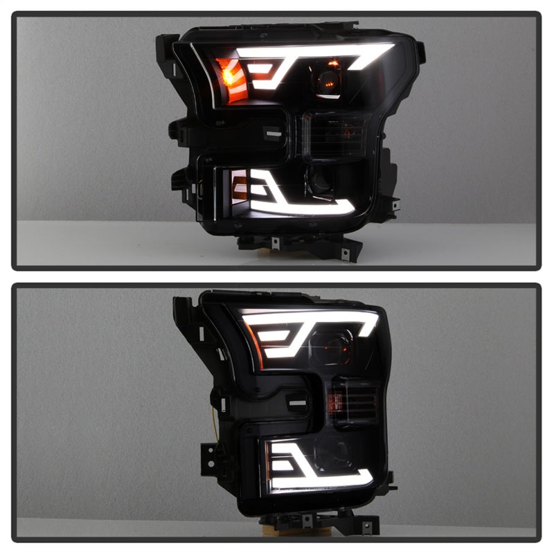 SPYDER xTune 15-17 Ford F-150 DRL LED Light Bar Projector Headlights - Black Smoke (PRO-JH-FF15015-LB-BSM) 9042942 9042942 Photo - Unmounted