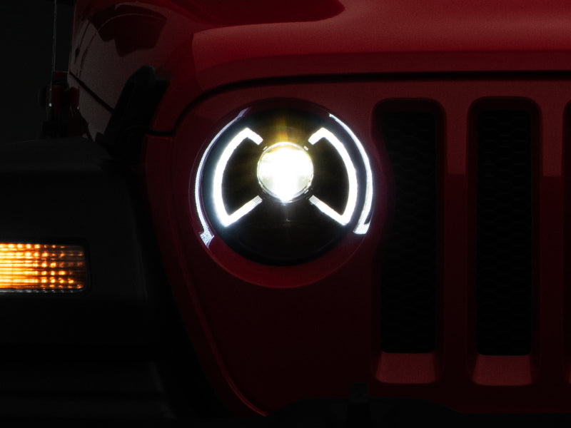 Raxiom 18-22 Jeep Wrangler JL/JT LED Projector Headlights- Black Housing (Clear Lens) J133627