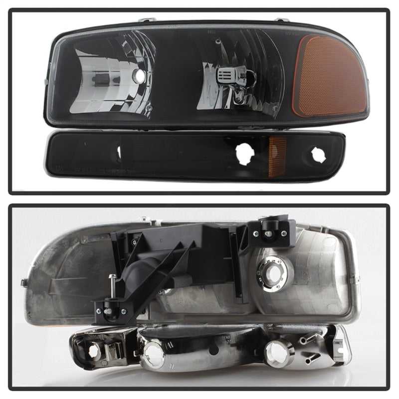 SPYDER xTune GMC Sierra 99-06 /Yukon 00-06 Crystal Headlights & Bumper Lights - Black HD-JH-GS99-AM-SET-BK 9037474 9037474 Photo - Unmounted