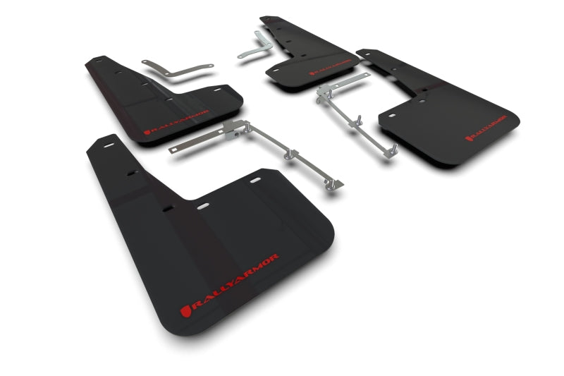 Rally Armor 20-22 Toyota GR Yaris Hatchback Black Mud Flap w/ Red Logo MF74-UR-BLK/RD MF74-UR-BLK/RD Photo - Primary