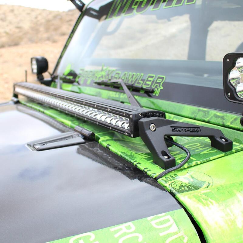 Westin/Snyper 07-17 Jeep Wrangler Snyper LED Cowl Mount - Textured Black 62-41025 62-41025 Photo - Mounted