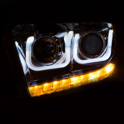 Anzo 2014-2015 Toyota Tundra Projector Headlights w/ U-Bar Chrome w/ DRL 111327 Photo - Mounted