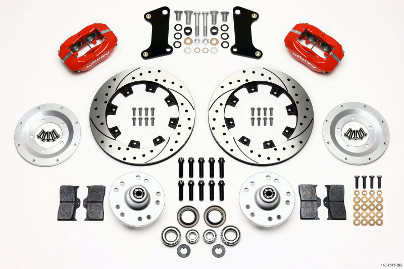 Wilwood FDL Front Kit, 12.19", Drilled, Red, 67-69 Camaro, 64-72 Nova, Chevell 140-7675-DR Photo - Primary