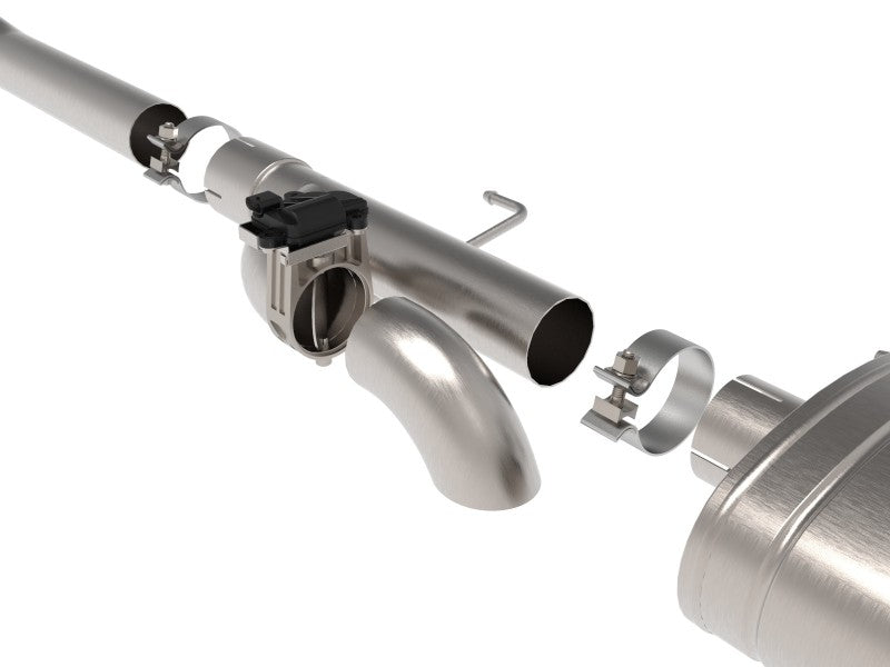 aFe Gemini XV 3in 304 SS Cat-Back Exhaust 2021 Ford F-150 V6 2.7L/3.5L (tt)/V8 5.0L w/ CO Black Tips 49-33129-B 49-33129-B Photo - Close Up