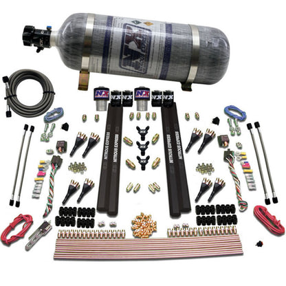 Nitrous Express SX2 Dual Stage/Gas/Rails 8 Nozzles Nitrous Kit (200-1200HP) w/Composite Bottle 90209-12 90209-12 Photo - Primary