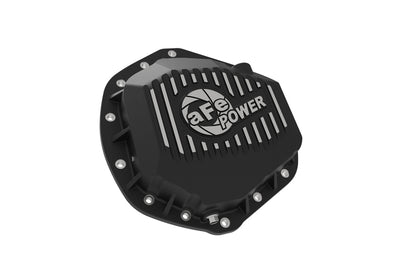 aFe Pro Series Rear Differential Cover Black w/ Machined Fins & Gear Oil 46-70392-WL Photo - Unmounted
